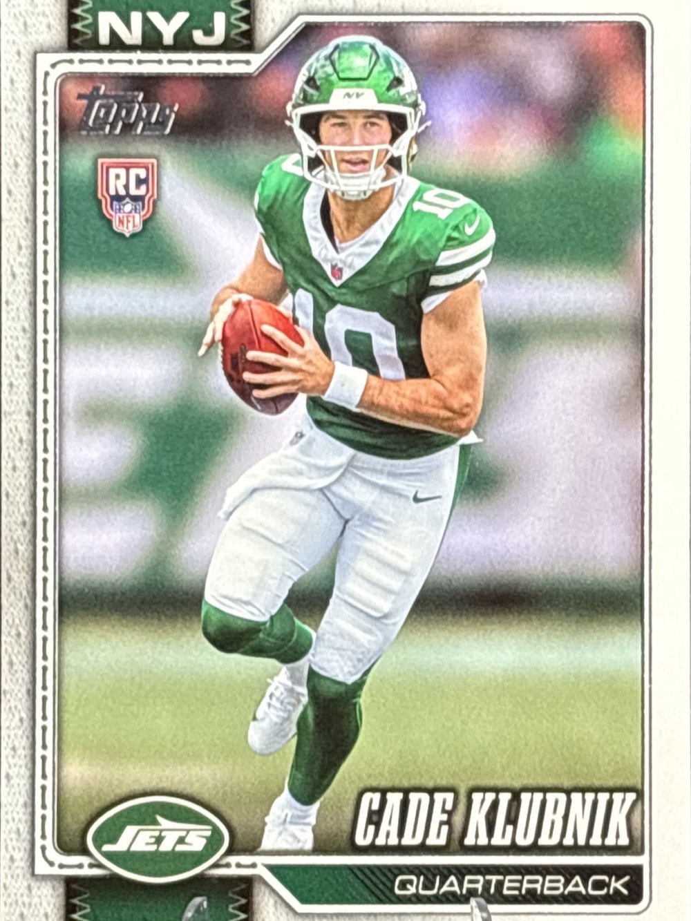 Topps Cade Klubnik New York Jets Rookie Football Card